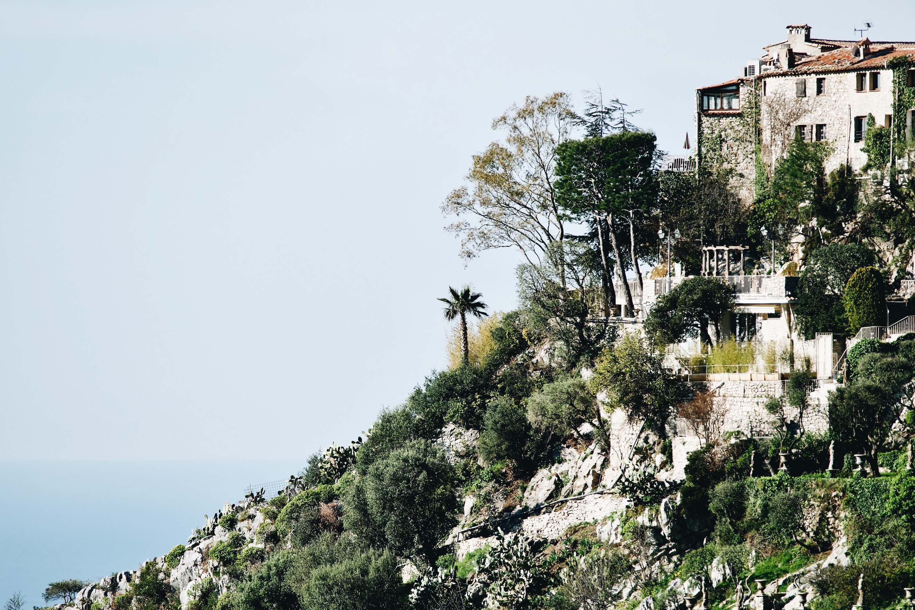 A view of Eze village from the trail